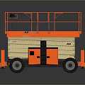 JLG Orange Scissor Lift With Hydraulic Platform And Heavy Duty Wheels 3d model