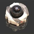Smart Machine Industrial Component With Metallic Grid Structure And Red Emblem Top 3d model