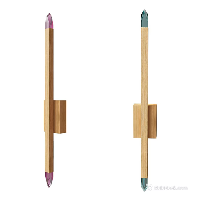 Minimalist Wooden Wall Lamp With Simple Structure And Natural Color For Home Interior 3d model 