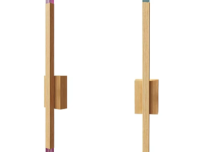 Minimalist Wooden Wall Lamp With Simple Structure And Natural Color For Home Interior 3d model