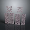 Intricate Decorative Door Panels With Rectangular And Cross Shaped Patterns For Decoration
