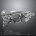 Futuristic Interstellar Spaceship Design Featuring Detailed Metallic Structure And Cosmic Elements 3d model