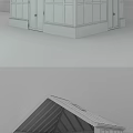 Modern Glass House Structure With Black Frame Large Glass Windows And Sloped Roof