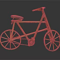 Vintage Wooden Bicycle With Black Seat Two Wheels And Chain Drive Design