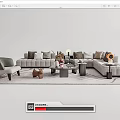 Modern sofa coffee table combination 3d model
