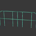 Black Metal Temporary Fence With Curved Top And Vertical Support Legs