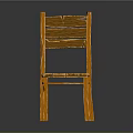 Wooden Leisure Chair With Natural Wood Color Backrest And Sturdy Seat