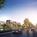 Luxury Residential Building Exterior With Elegant Design Landscaped Gardens Water Features And Evening Lights