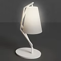 Modern Table Lamp With White Shade Geometric Metal Frame And Round Base