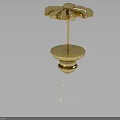 Golden Decorative Flower Shaped Hat Coat Stand Top Base Piece