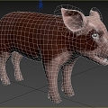 Modern Hereford Piggy Animal Creatures 3d model