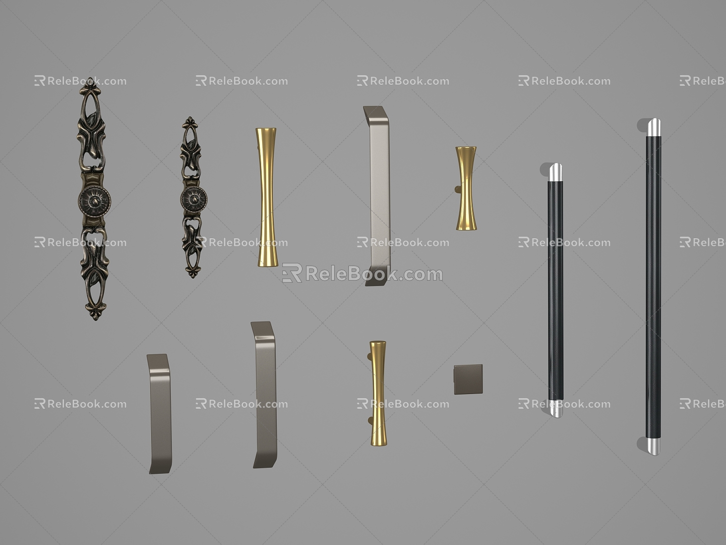 Classical hardware handle 3d model