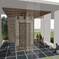 New Chinese Pavilion Overhead Layer Local 3d model