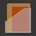 Modern Transparent Metal Mesh Bookcase With Clear Acrylic Base And Orange Red Folders