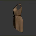 Comfortable Brown Beige Soft Fabric Casual Vest With Leather Belt For Daily Home Use