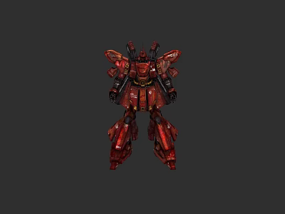 Vibrant Red Mech Action Figure Doll With Detailed Armor And Collectible Design 3d model