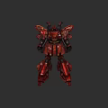 Vibrant Red Mech Action Figure Doll With Detailed Armor And Collectible Design