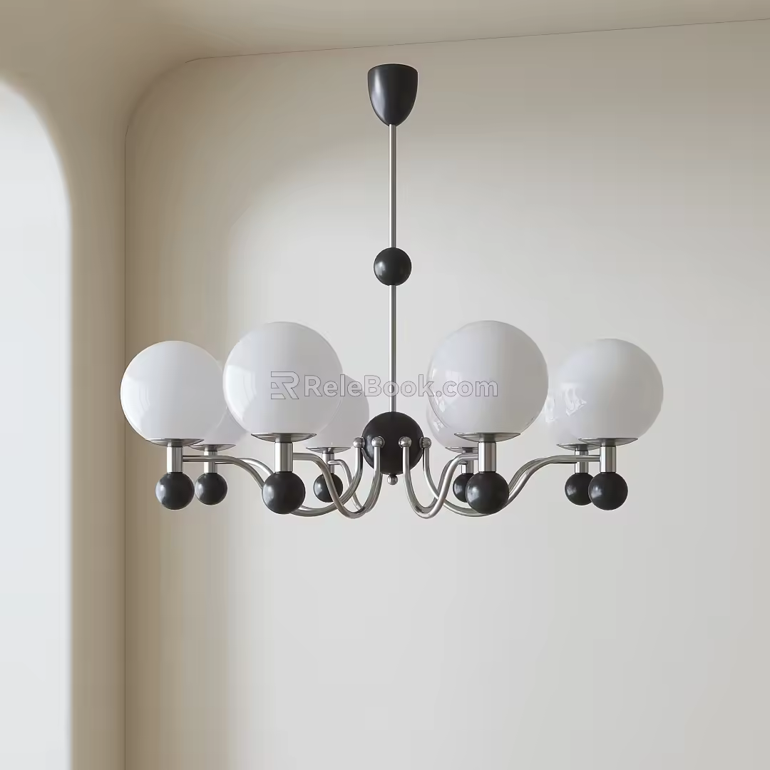 French Middle Chandelier 3d model