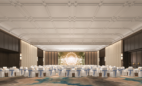 Modern Ballroom Hotel Ballroom 3d model