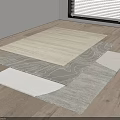 Square Rugs with Layered Textured Patterns and Neutral Tones for Home Decor 3d model