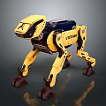 Yellow Robotic Dog With Mechanical Legs And Advanced Design Structure