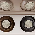 Ceiling With Circular Recessed Lighting In Various Tones 3d model
