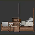 Classic Modern Brown Furniture Collection Including Sofa Bed Nightstand Chairs And Table