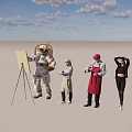 Many characters 3d model