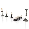 Vintage Candle Holder Set With Multiple Candles And Classic Design Styles