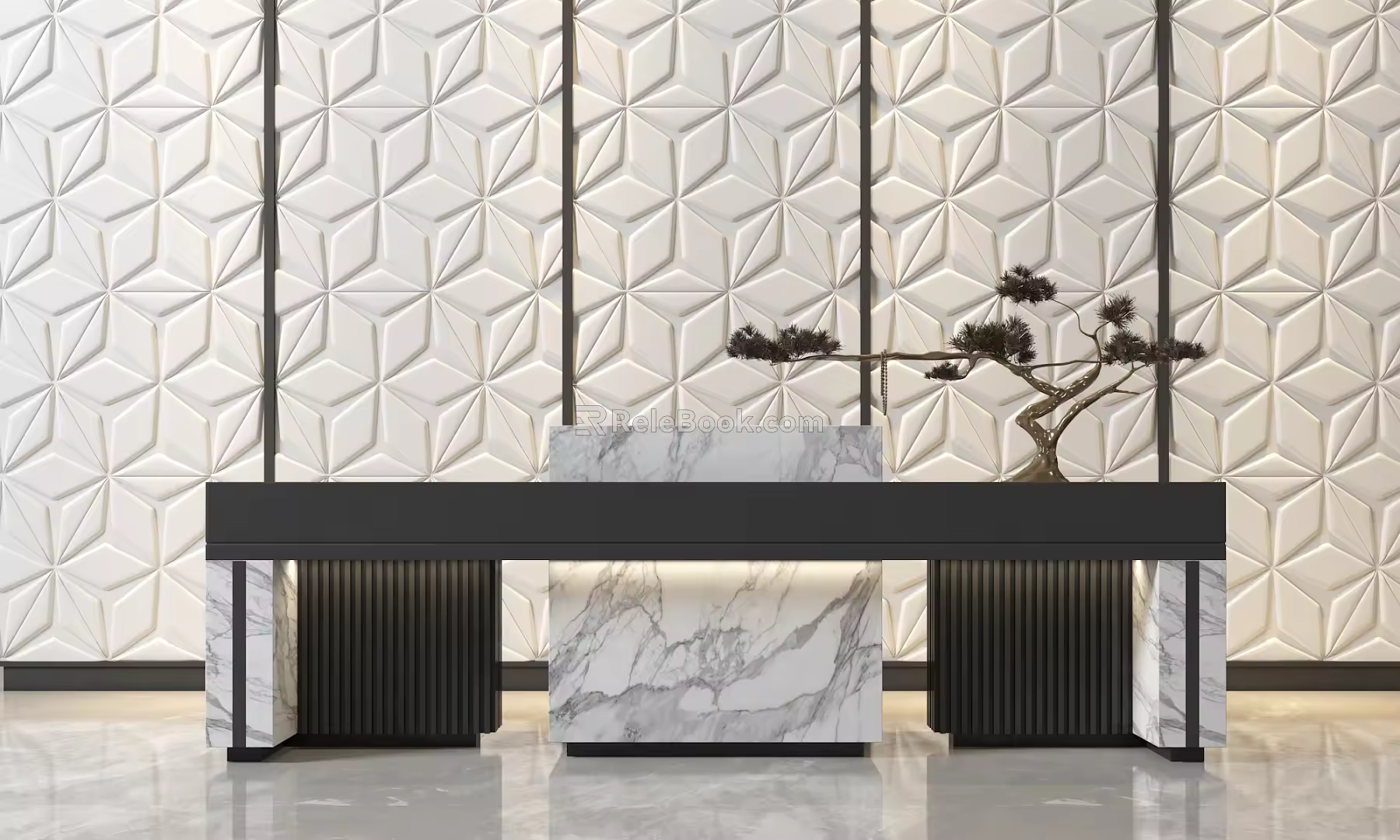 Modern Reception Desk Front Desk 3d model