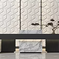 Modern Reception Desk Front Desk 3d model
