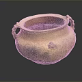 Ancient Artistic Carved Pottery Jar With Intricate Patterns And Decorative Handles