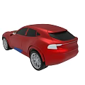 Red Sleek Modern Concept Car With Smooth Curved Aerodynamic Exterior Design