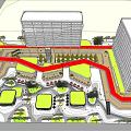 Roof Garden Design In Urban High Rise Buildings With Green Spaces And Pathways