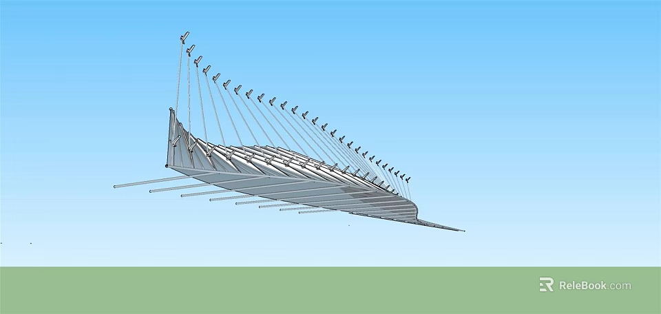 Modern Sunshade With Architectural Metal Structure And Outdoor Design Elements 3d model