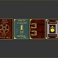 Decorative Hardcover Books With Red Green Covers And Various Symbols For Home Decor