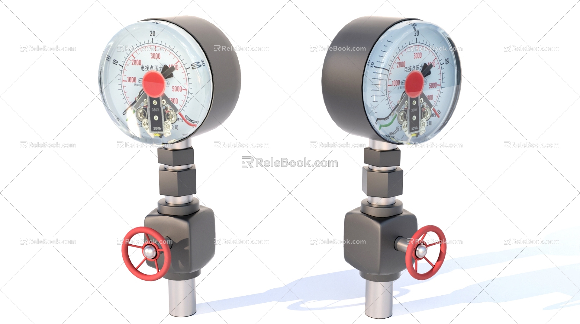 Mechanical industrial pressure gauge 3d model