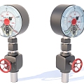 Mechanical industrial pressure gauge 3d model