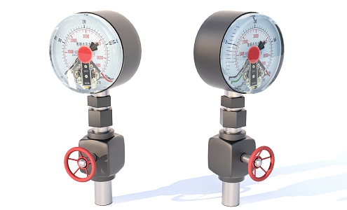 Mechanical industrial pressure gauge 3d model