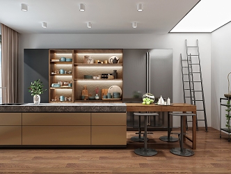 Open kitchen Modern kitchen 3d model