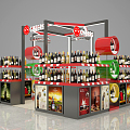 Modern Exhibition Red Hotel Store Store Island Showcase Container 3d model