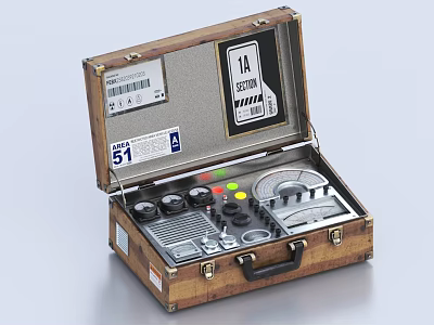 Industrial Portable Measuring Device with Open Suitcase Style Case Control Knobs Dials and Labels 3d model