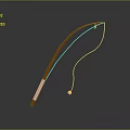 Household Fishing Rod With Brown Body White Handle Line And Yellow Ball