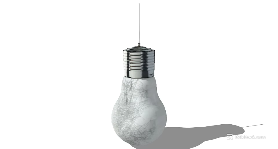 Modern Home Pendant Light Featuring Bulb Shape And Cracked Texture 3d model 