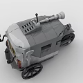 Building Blocks Armored Vehicle Model With Gun Turret Antenna And Wheels