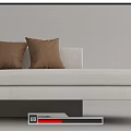 Stylish Modern Chaise Lounge with Light and Dark Upholstery and Brown Cushions for Contemporary Living