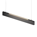 Modern Black Linear Pendant Light with Sleek Design and Illuminated Central Strip