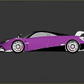 Pink Sports Car With Sleek Design Black Accents Large Rear Spoiler And Reflective Surface