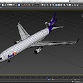 Aircraft Cargo Express Aircraft FedEx Transport Aircraft Civil Aircraft Low Face Number Low Model Simple Model Game Sub-era Film and Television Super Realism 3d model