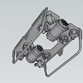 Stainless Steel Mechanical Assembly With Multiple Circular Components And Industrial Design 3d model